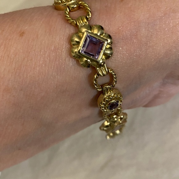 FAS Sterling (gold over) Amethyst Bracelet - Picture 11 of 14